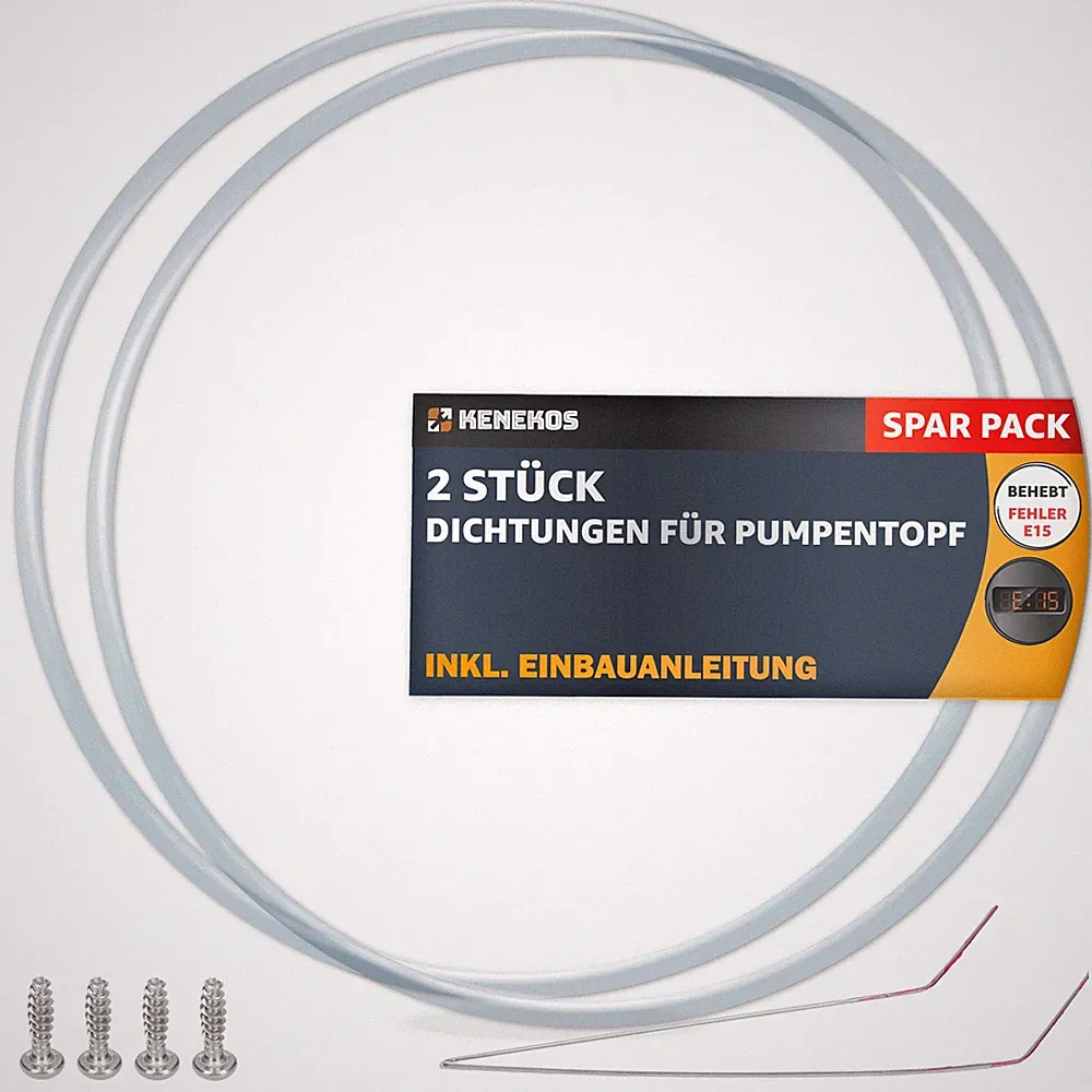 2x Pumpentopfdichtung Spülmaschine Fehler E15 für Bosch Siemens Neff 12005744
