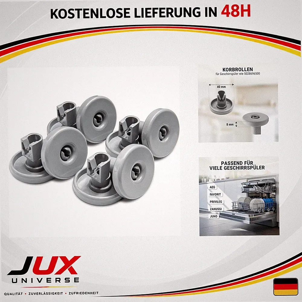 8 Unterkorbrollen Geschirrspüler Korbrollen AEG Privileg Zanussi KL5124