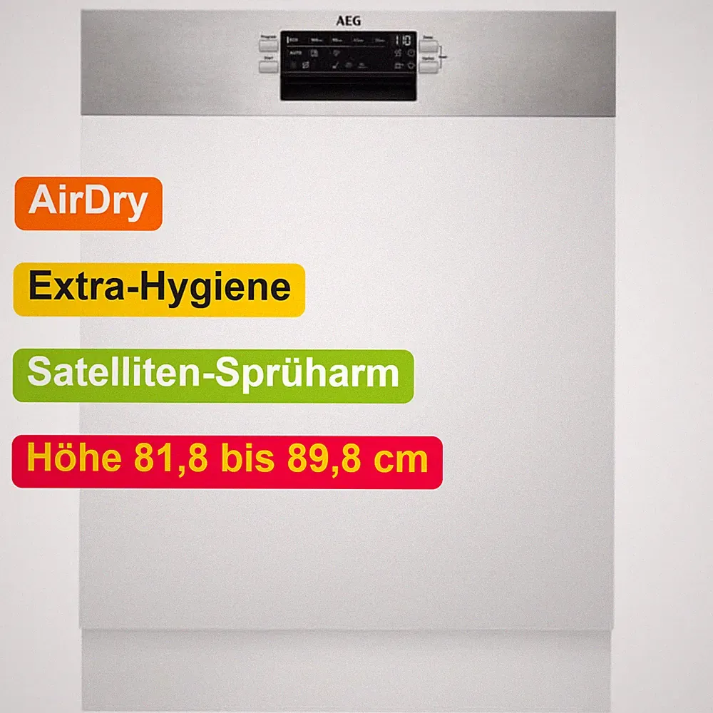 AEG Geschirrspüler Einbau Teilintegriert 60cm Spülmaschine 13Gedecke AirDry