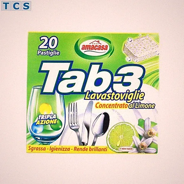AMACASA Tab3 Lavastoviglie - Geschirrspüler-Tabs Zitronenduft, 20 Stück