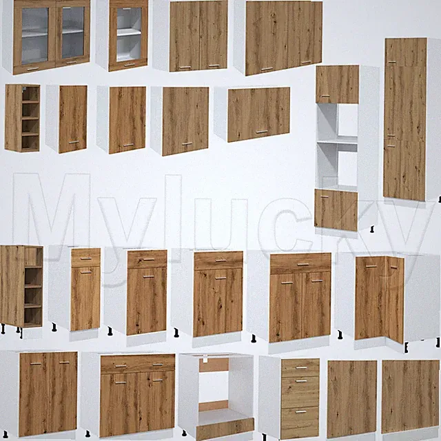 Artisan Eiche Küchenunterschrank Küchenzeile Einbauküche Küchenmodule Schrank