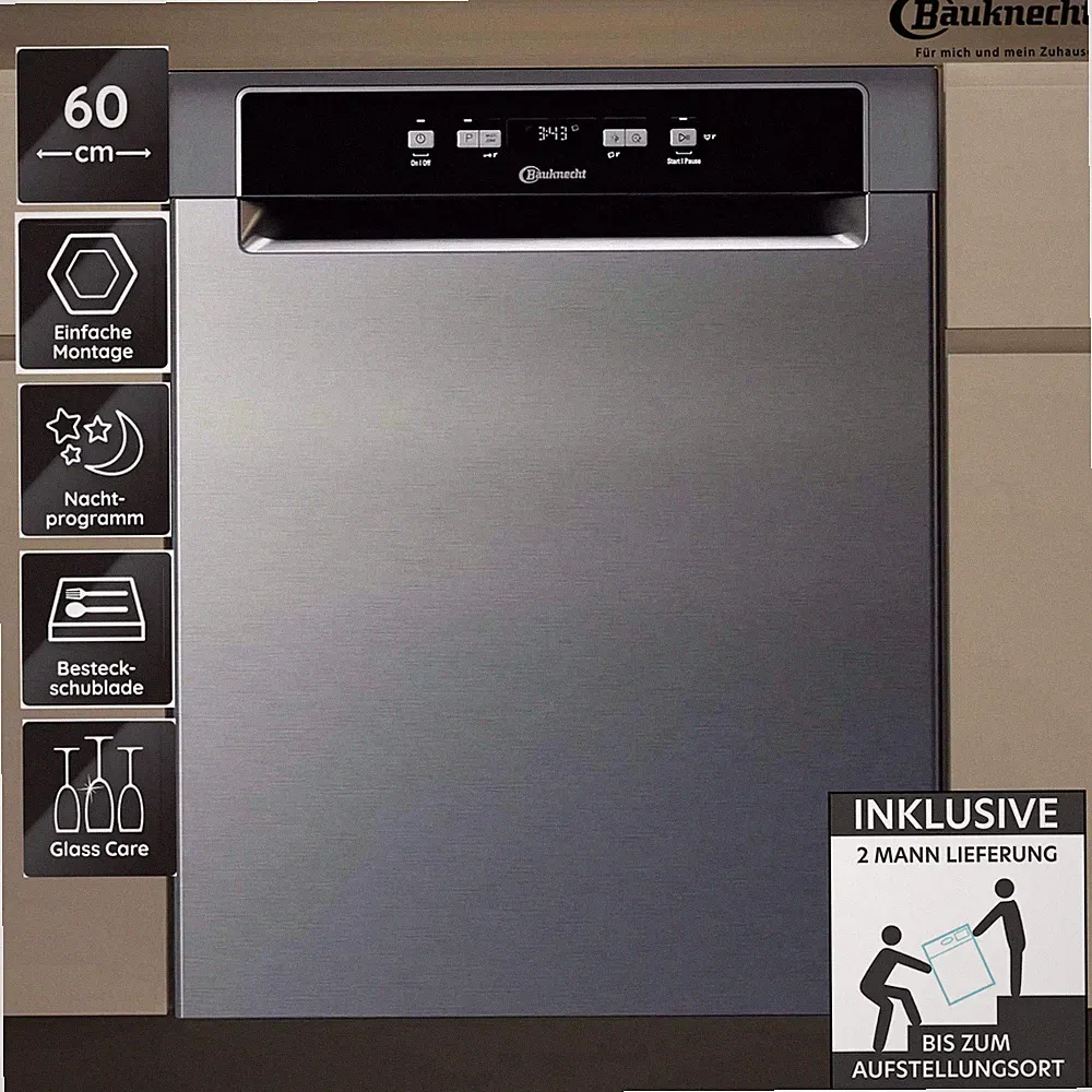Bauknecht BK4UB14BN7A0X Unterbau-Geschirrspüler 60cm ActiveDry MultiZone 2ML