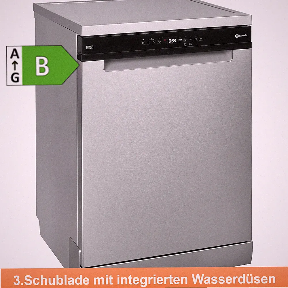 Bauknecht Geschirrspüler 60cm Edelstahl Standgeschirrspüler ActiveDry Leise