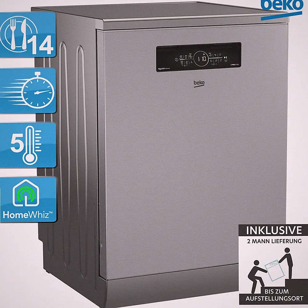 BEKO BDFN36462XP Geschirrspüler Home Whiz 14 Gedecke 2ML