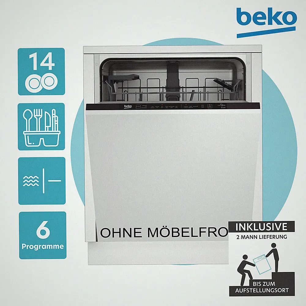 Beko BDIN16420 Geschirrspüler 14 Maßgedecke 6 Programme Watersafe+ 2ML