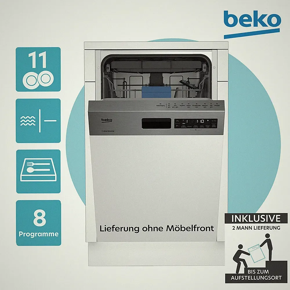 Beko DSS28021X Geschirrspüler teilintegriert 11 Maßgedecke Watersafe+ 2ML