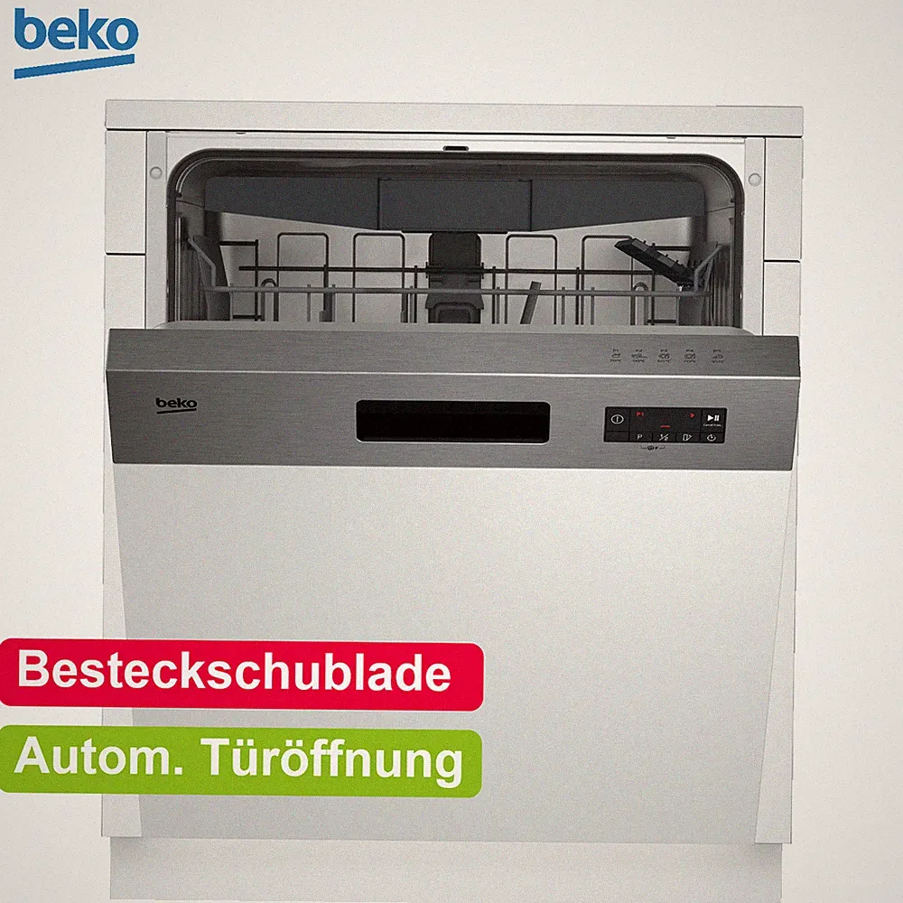 Beko Teilintegrierter Einbau Geschirrspüler 60 cm Spülmaschine EEK B Silber NEU