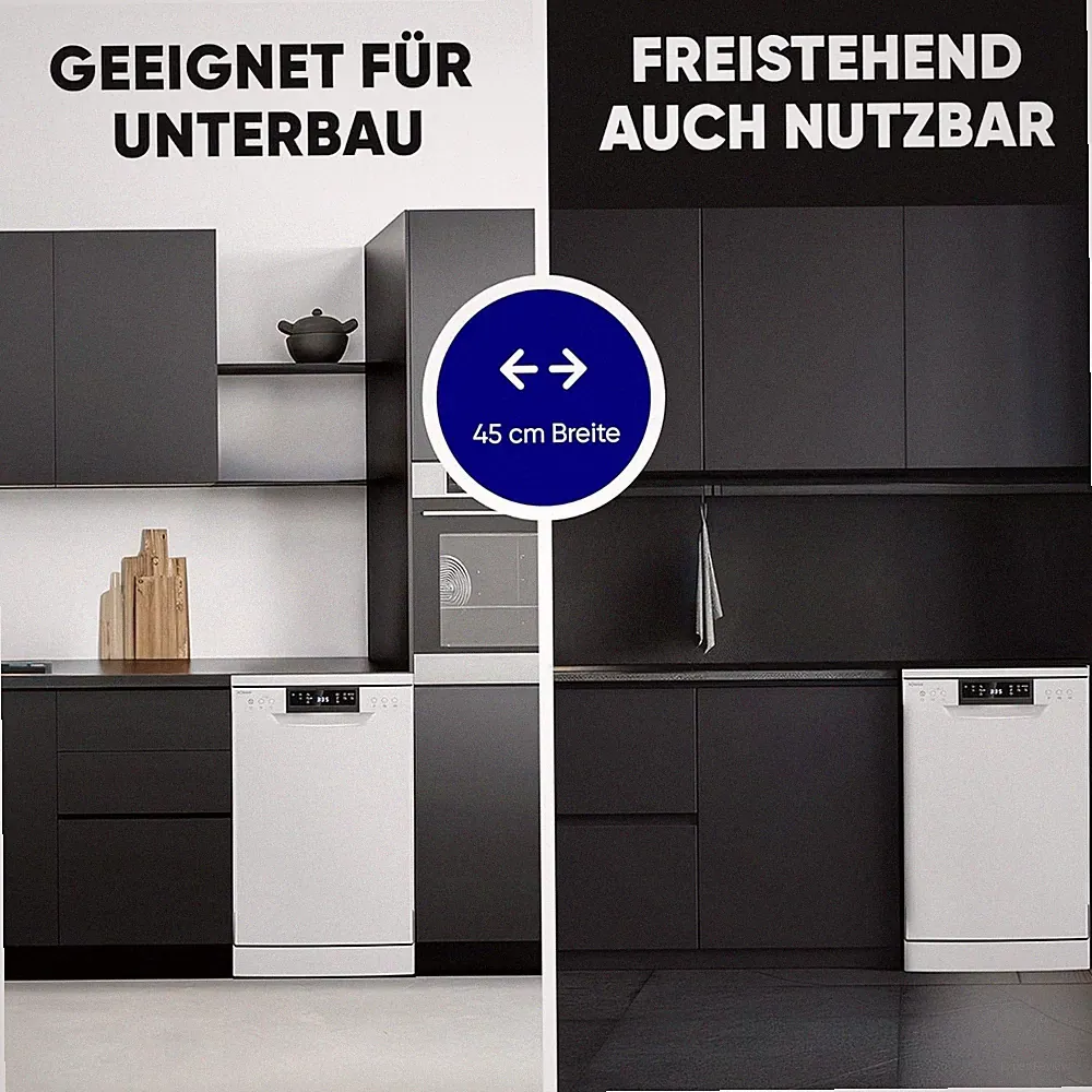 Bomann GSP 7418 45cm Geschirrspüler Standgeschirrspüler Unterbaufähig EEK D