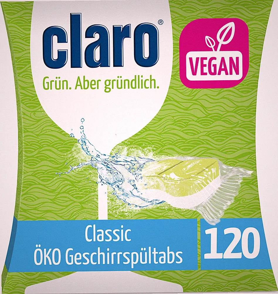 claro Classic Geschirrspül-Tabs 120 Stück Öko-Spülmaschinen-Tabs phosphatfrei