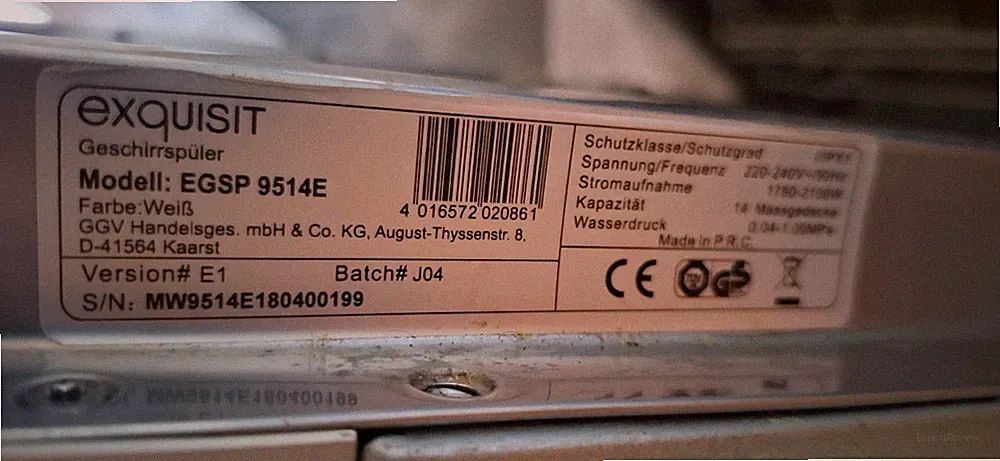 Exquisit EGSP 9514E vollintegrierter Einbau-Geschirrspüler 60 cm Breite Weiß