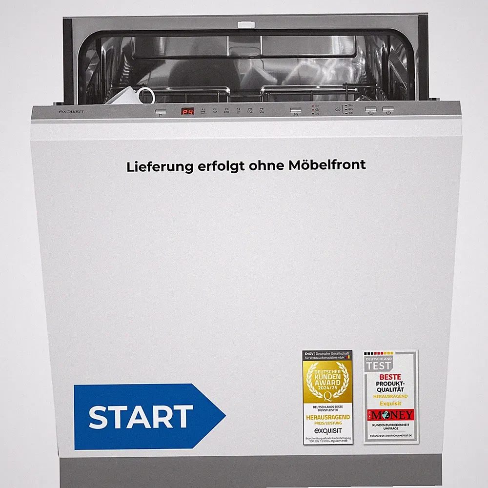 Exquisit Einbau-Geschirrspüler, Startzeitvorwahl, EGSP56312-E-030E silber