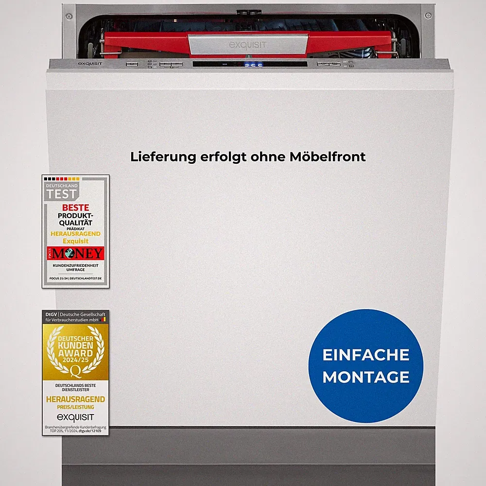 Exquisit Einbaugeschirrspüler 60cm,Aquastop, Bodenlicht, EGSP9614-E-031B inox