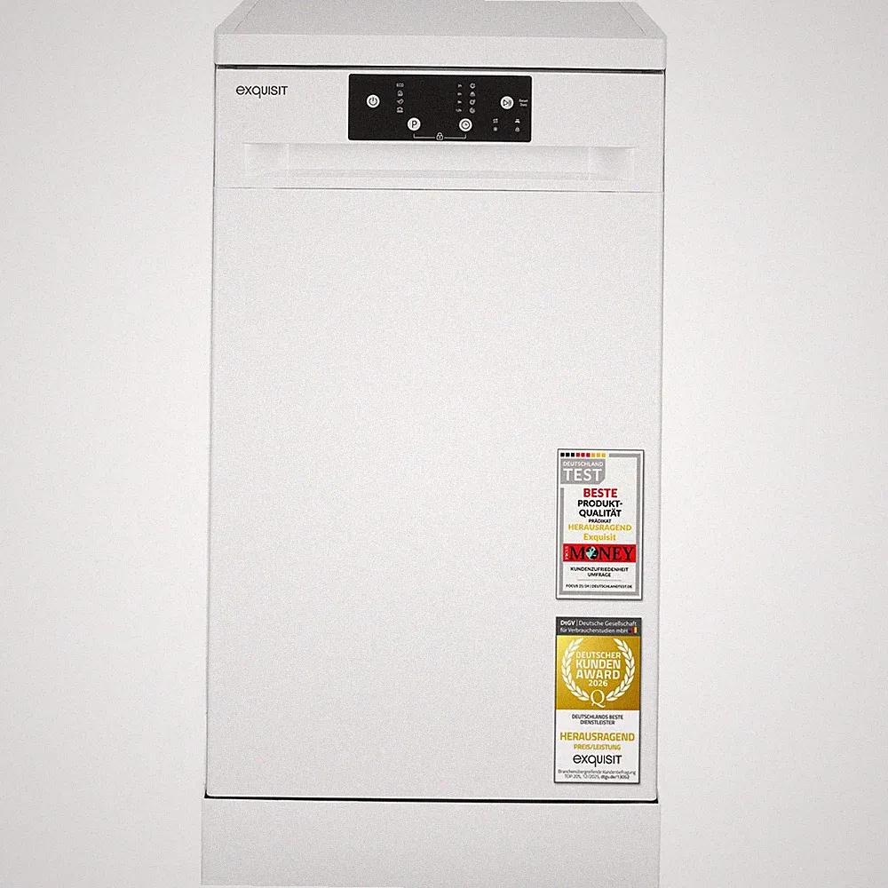 Exquisit Geschirrspüler GSP9410-030D weiss | Spülmaschine 45 cm | ECO-Modus