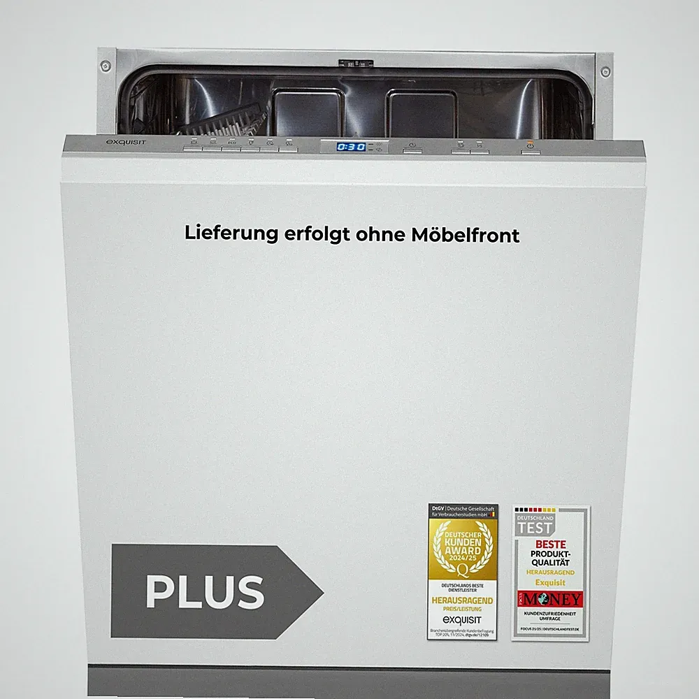 Exquisit PLUS Einbaugeschirrspüler vollintegriert EGSP52113-E-030E silber