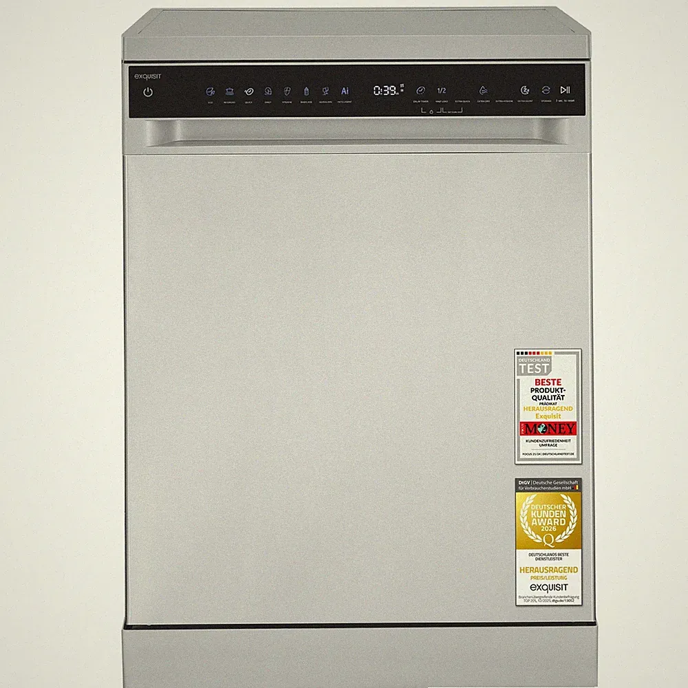 Exquisit Stand-/Unterbau-Geschirrspüler GSP9616-450B inox | 16 Maßgedecke