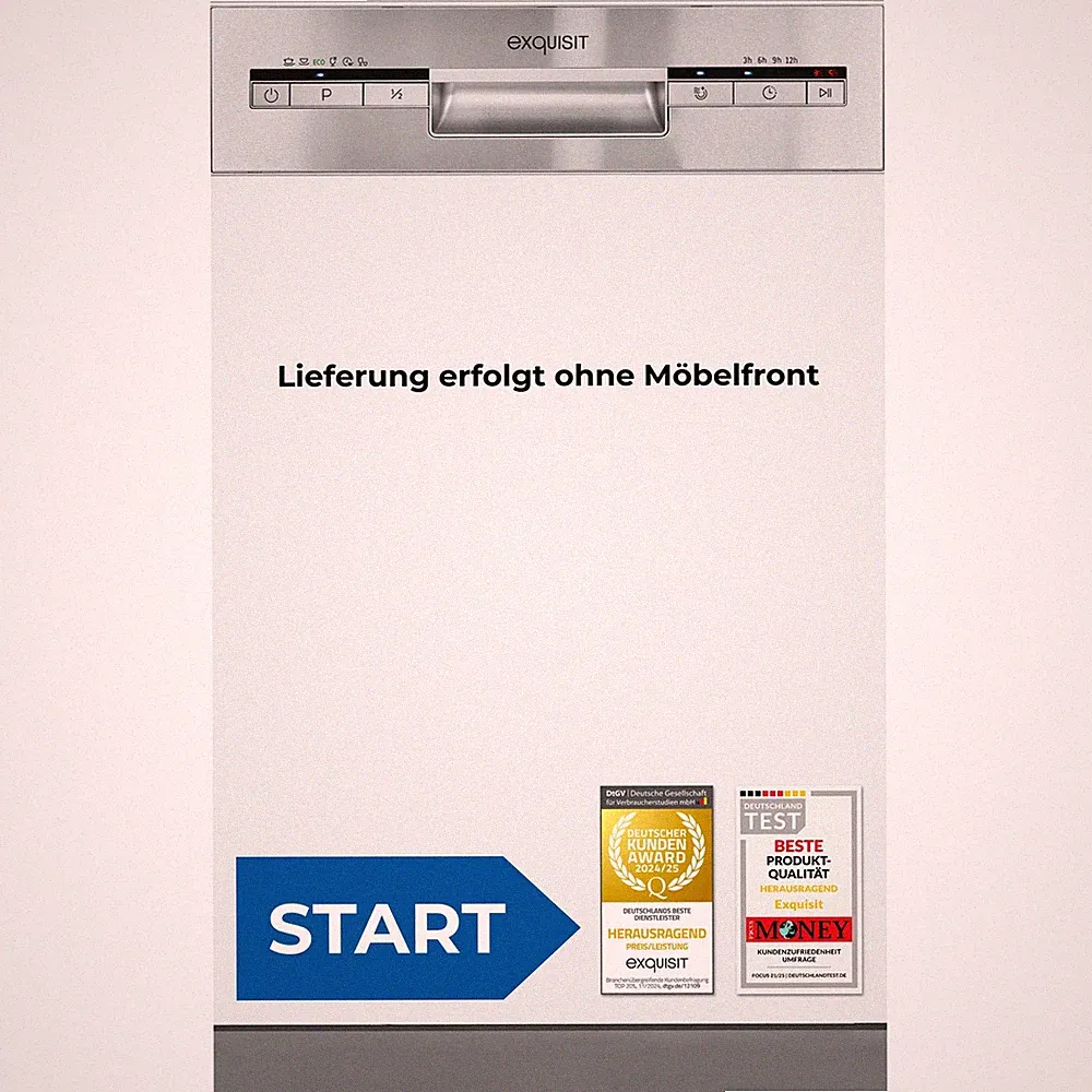 Exquisit START Einbaugeschirrspüler Teilintegriert EGSP51009-EB-030E inox