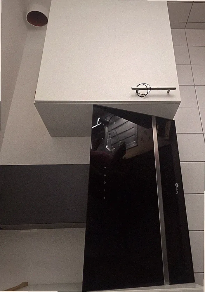 exquisit turboair Einbauküche L-Form Weiß mit Backofen, Kühlschrank, Geschirrsp...