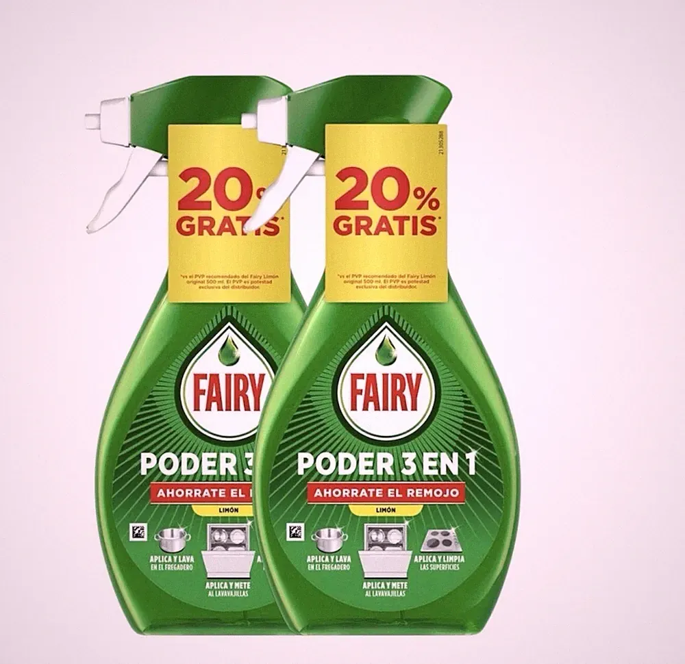 Flüssiger Geschirrspüler Fairy PODER 3 EN 1 2x 500 ml