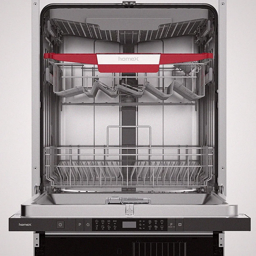 Geschirrspüler 60 cm Einbau Spülmaschine vollintegrierbar 14 Gedecke Bodenlicht