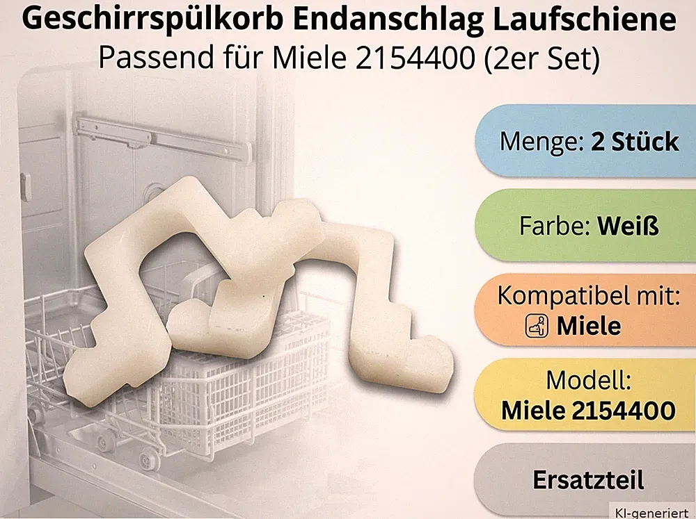 Geschirrspülkorb Endanschlag Laufschiene passend für Miele 2154400, 2 Stück