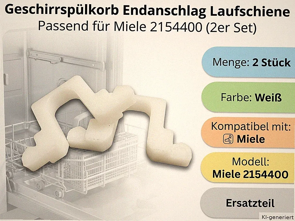 Geschirrspülkorb Endanschlag passend für Miele Clip Klammer 2154400 Laufschiene