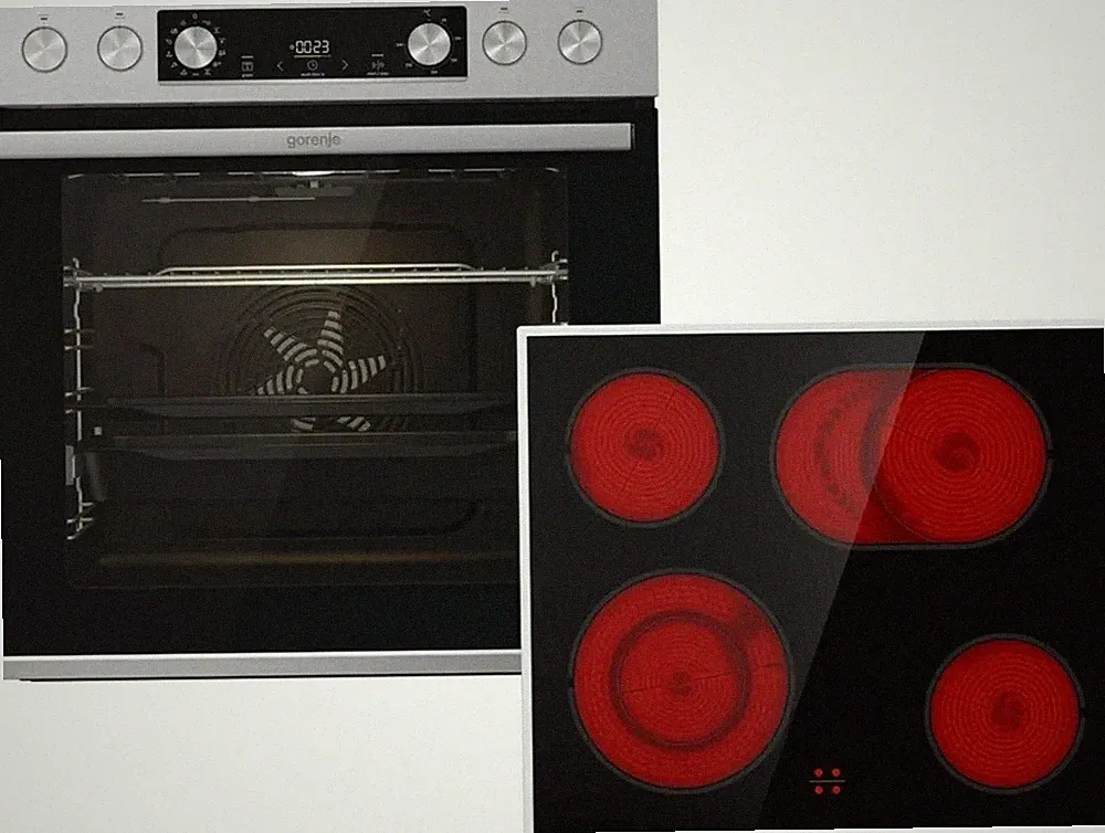 Gorenje Backofen Herd Kochfeld Set BCS6737E06X ECD634X Einbau Herdset Edelstahl