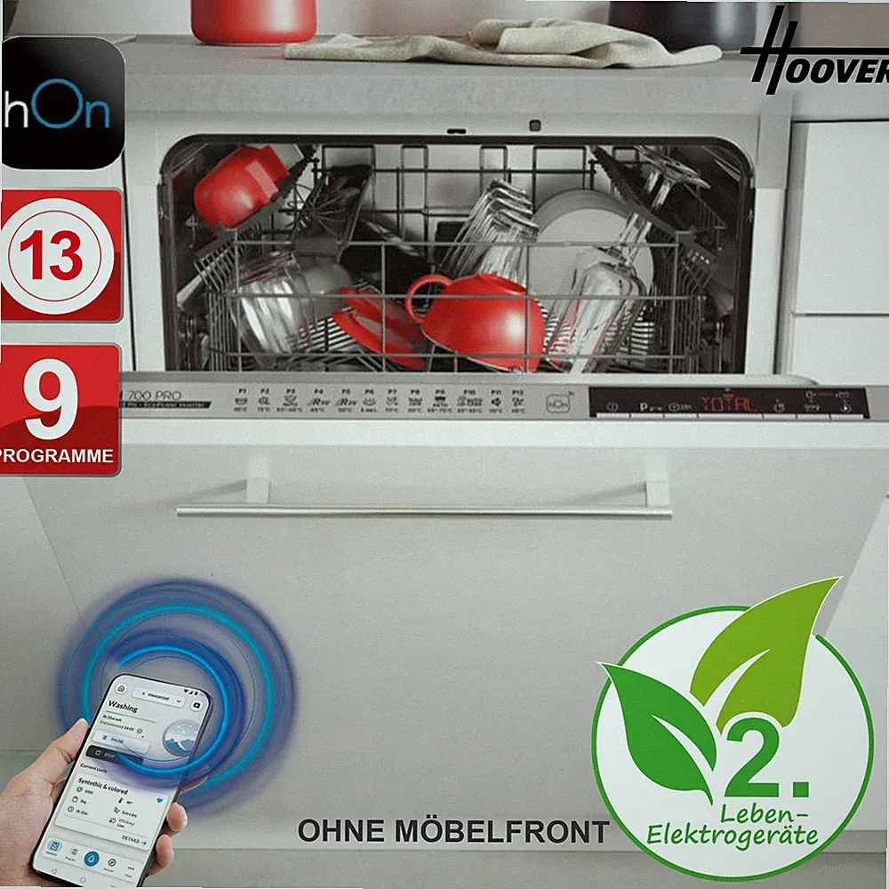HOOVER Geschirrspüler Einbau 60 cm 13 Gedecke hOn WiFi HIB 3C3SFS RO_HIB3C3SFS_R