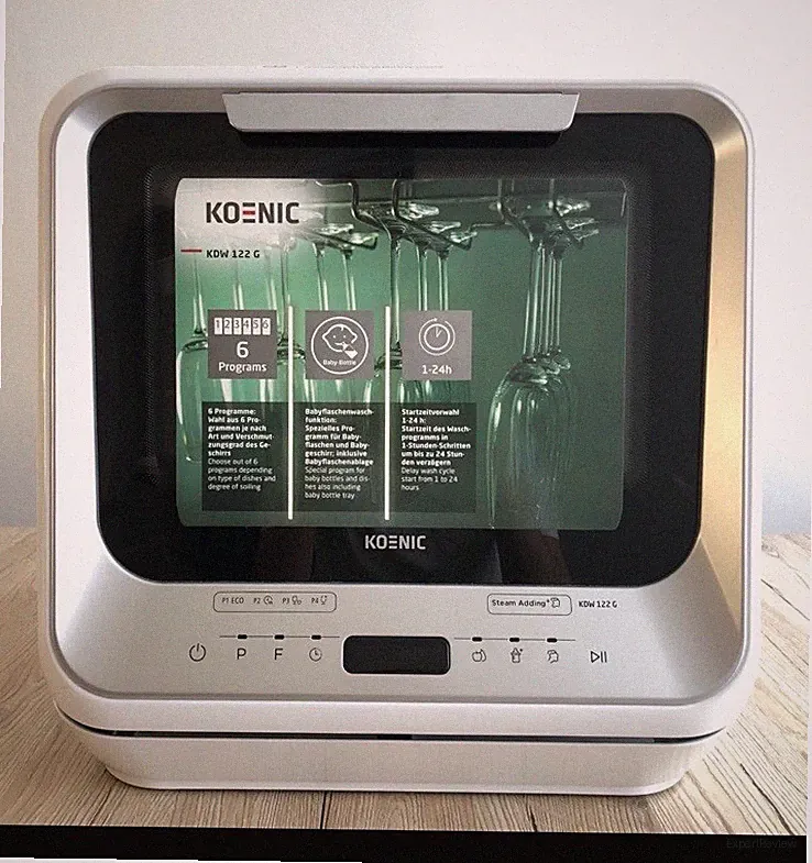 KOENIC KDW 122 G Tischgeschirrspüler tragbar weiß 6 Gedecke WLAN Home Connect