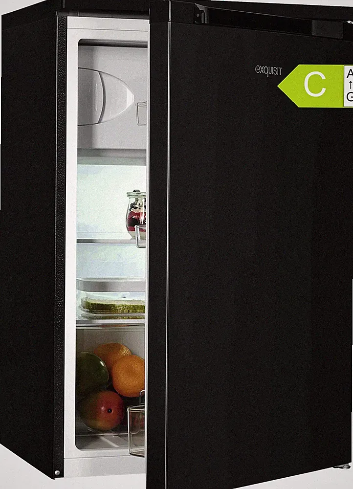 Kühlschrank Tischgerät 107L Gefrierfach Inox Anthrazit KS16-4-051C