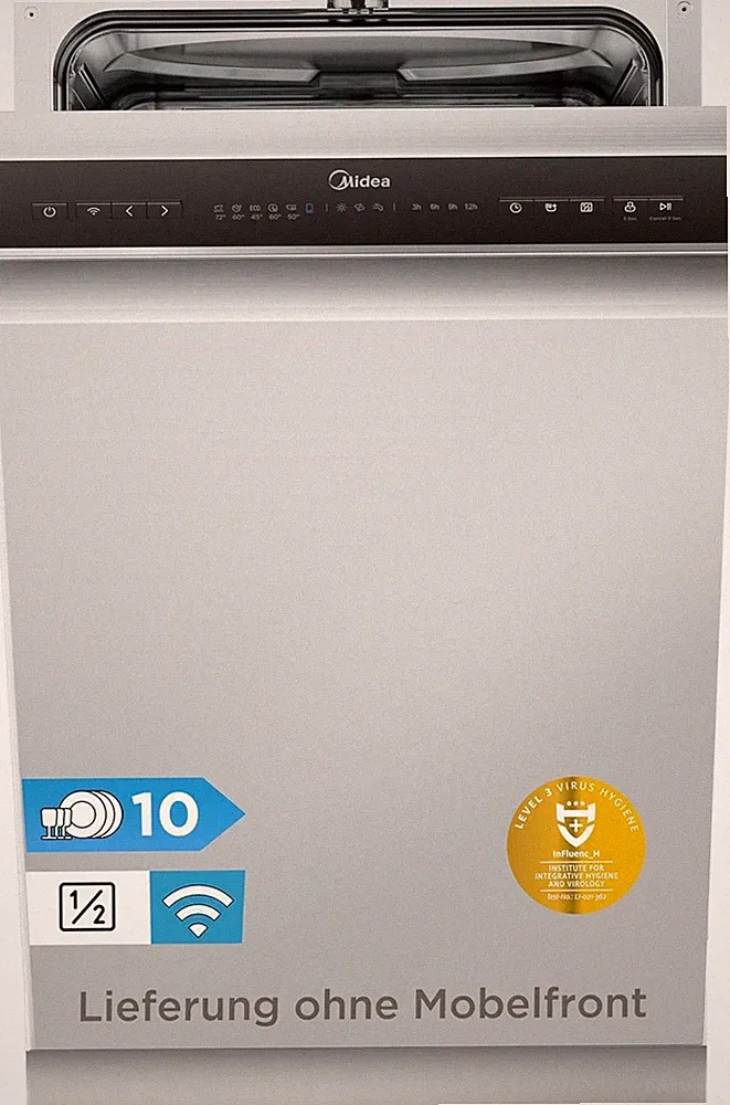Midea MDWES1034CS-W Geschirrspüler 45cm | Teilintegriert | Home Connect | NEU