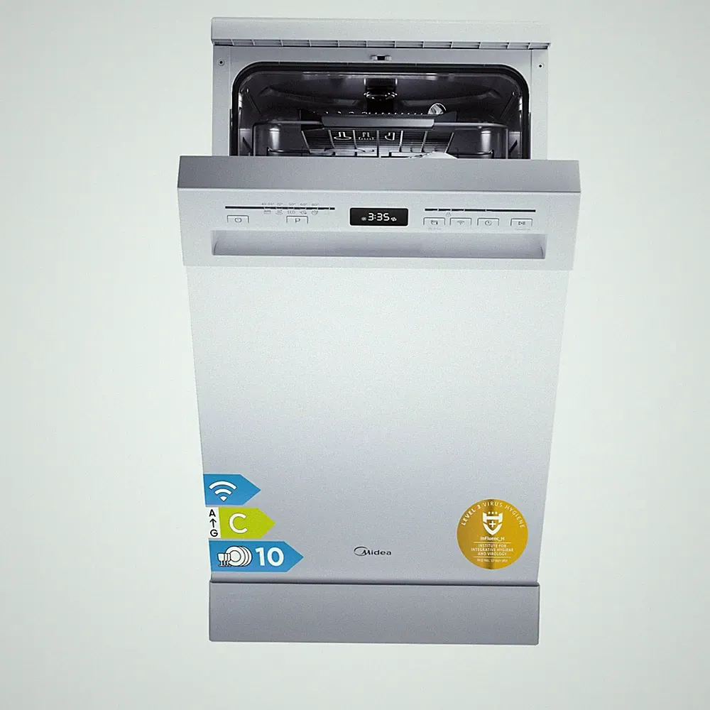 Midea Spülmaschine 45cm Freistehend & Unterbaufähig 10 Maßgedecke EEK C 44 dB