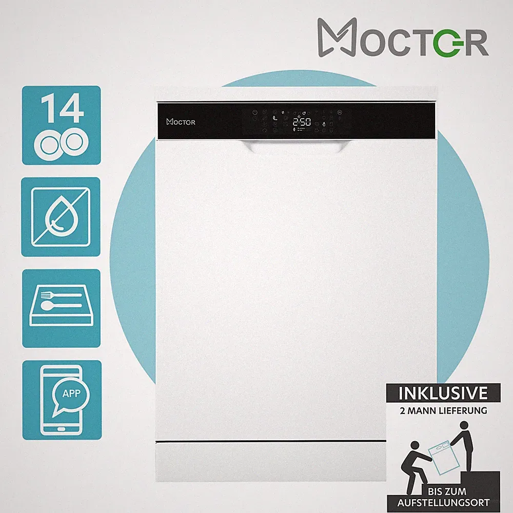 MOCTOR DW70014AW Geschirrspüler 14 Maßgedecke Aquastop WIFI 2ML