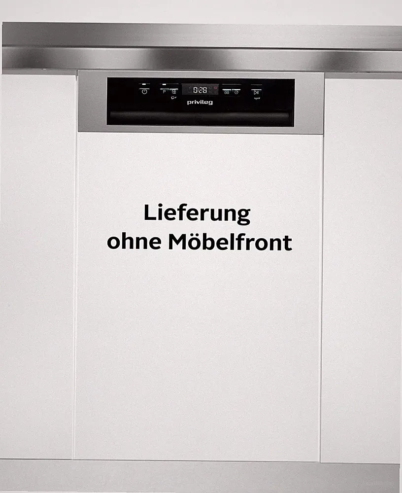 Privileg teilintegrierbarer Geschirrspüler PV2PC10BS7A0, 10 Maßgedecke Silber