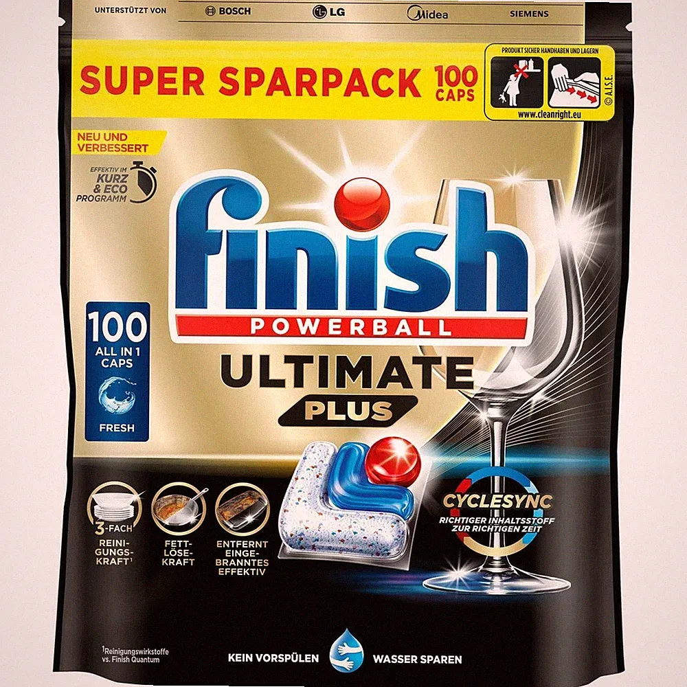 Reiniger ReinigerFinish Ultimate Plus 100 Tabs Bosch 17008988 für Geschirrspüler