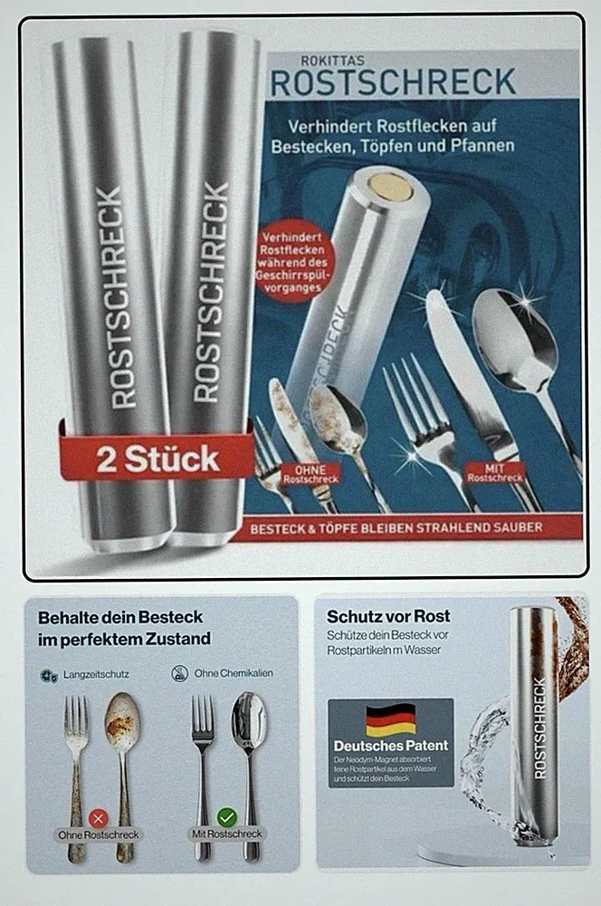Rokitta’s Rostschreck 2er Set Rostschutz Geschirrspüler Besteck Töpfe Pfannen