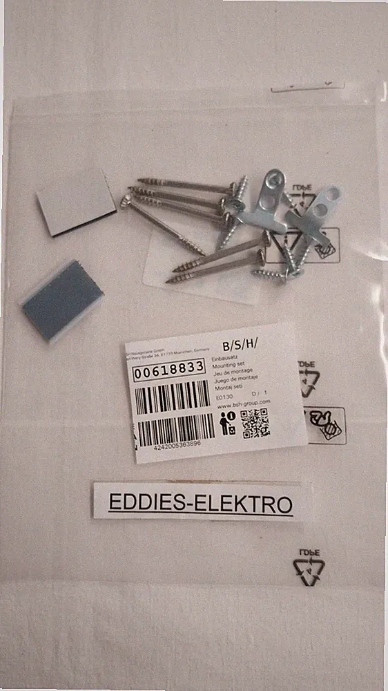 Siemens Bosch Einbausatz Montagesatz 618833 für die Vorsatztüre 00618833