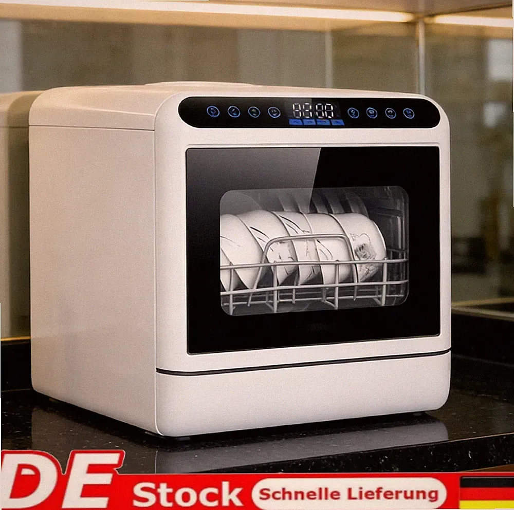 Spülmaschine Mini Geschirrspüler Freistehend Tischgeschirrspüler 5L Wassertank