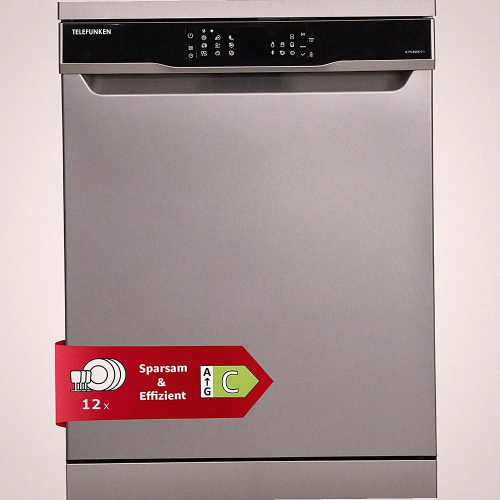 Telefunken Geschirrspüler freistehend Stand Spülmaschine 60cm AquaStop Silber