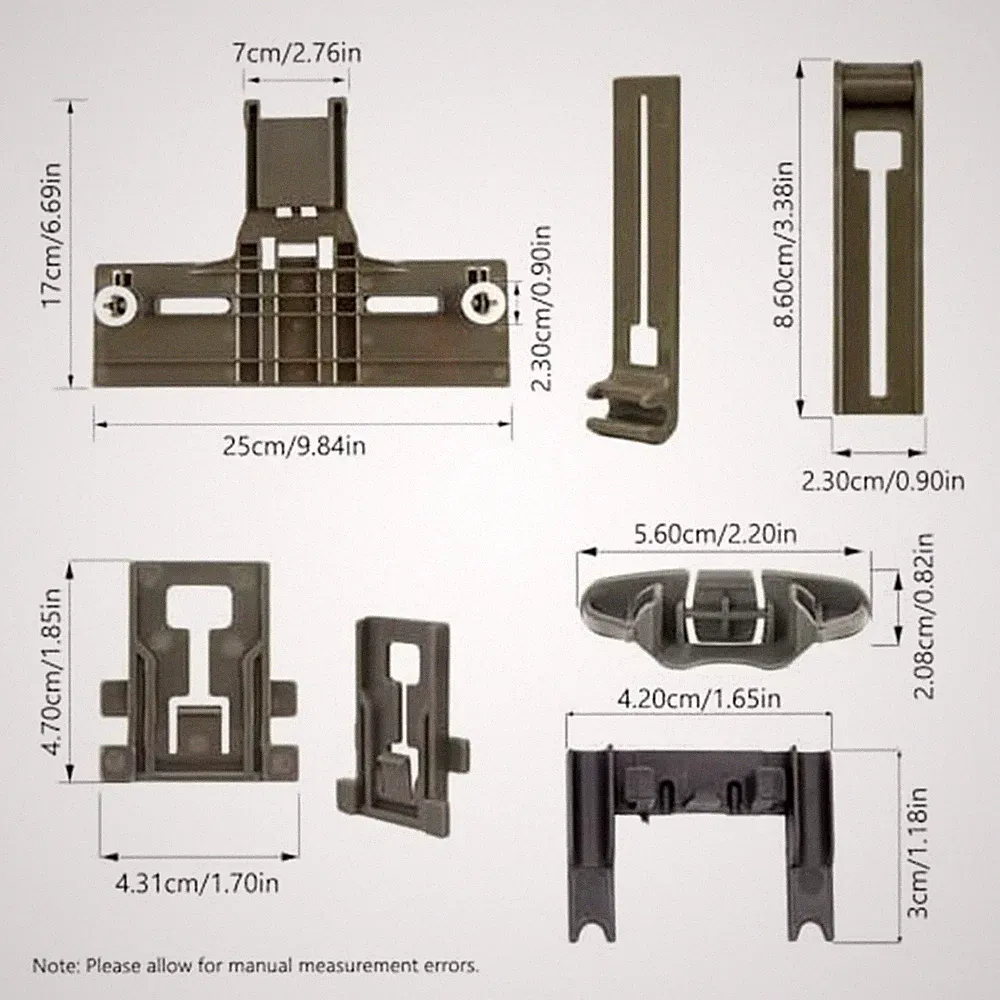 Top Rack Einstellset für Geschirrspüler W10350376 inkl. Clips und Positioniere